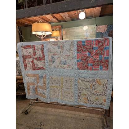 Vintage Handmade Quilt Queen 73" X 96" Bedspread Blanket Farmhouse Cabin