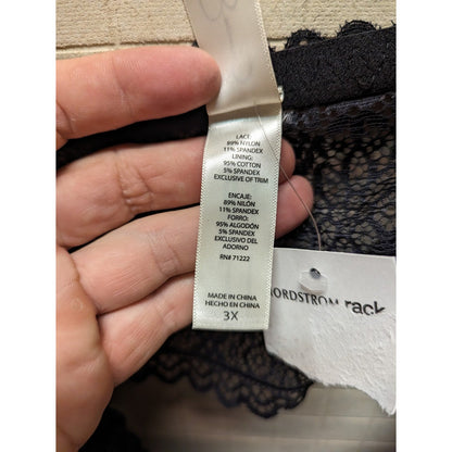 Jessica Simpson Black Lace Bra Size 3x stretch fabric removable padding NEW