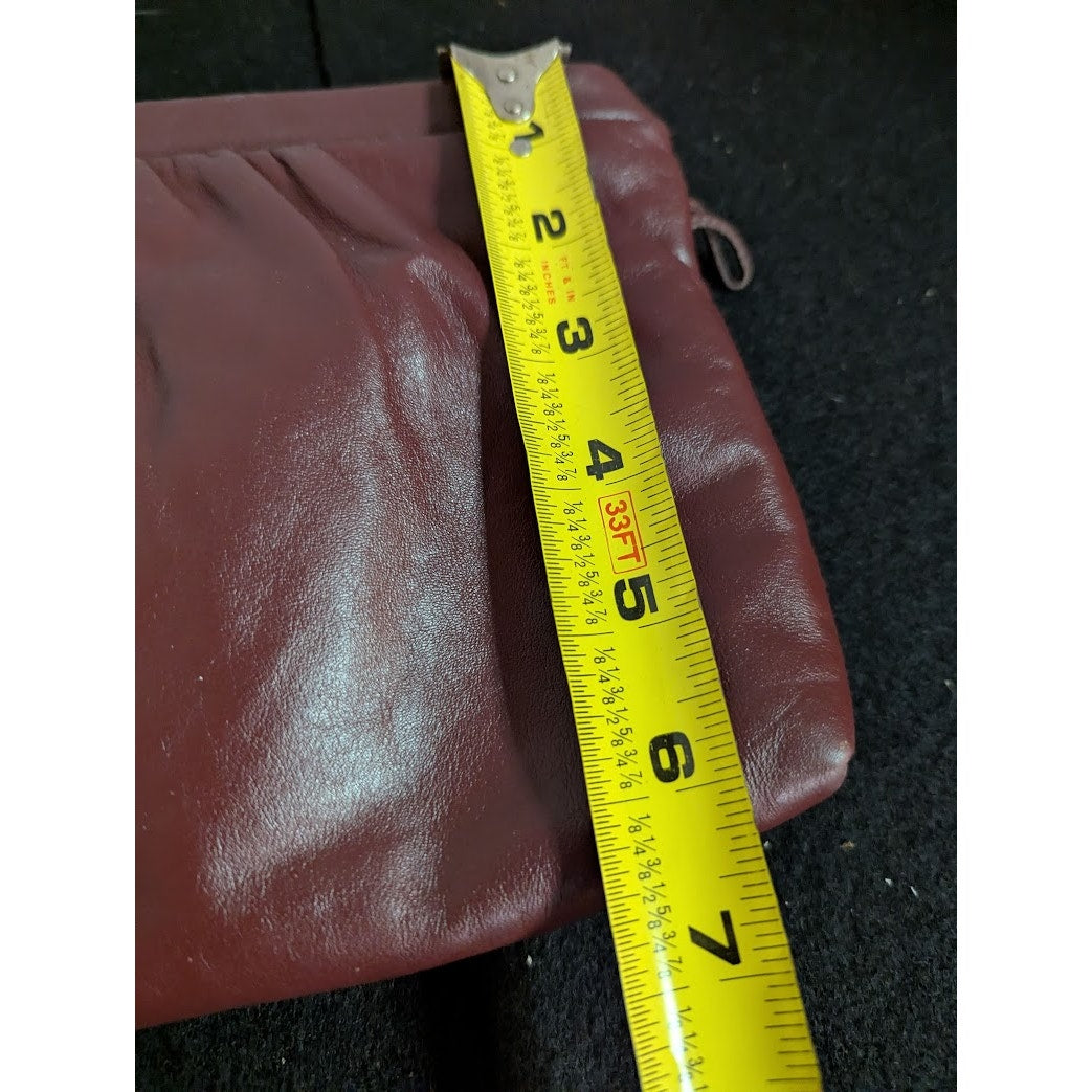 Etienne Aigner Burgundy Wine Clutch with Mirror No shoulder strap