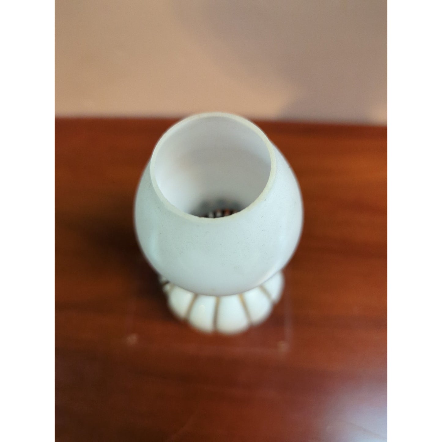 Vintage Oil lamp Base white,gold accents, Made In Japan, H-4" Hurricane