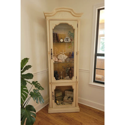 SECONDHAND SANDIES: French Provincial Narrow Curio Tall Glass Display Cabinet Hutch