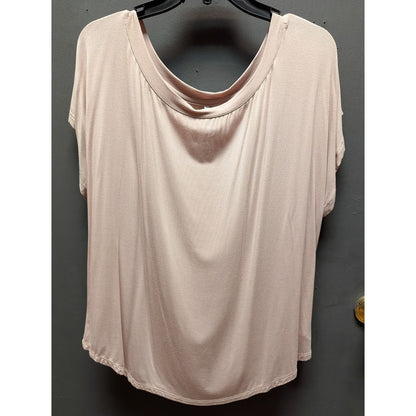 Nordstrom light pink short sleeve NEW  blouse top shirt Size Large Scoop Neck