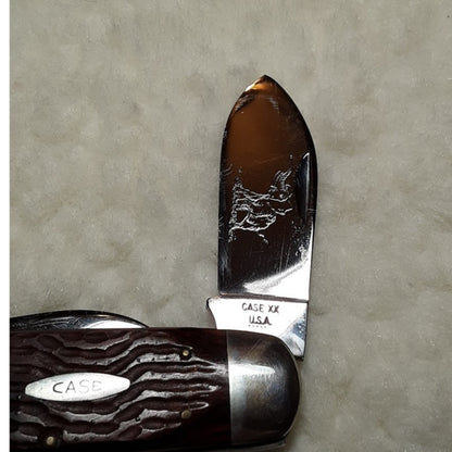 Case XX Pocket KNIFE 5 dot Elephant Toenail 6250 Brown Jigged Bone Sunfish 1975