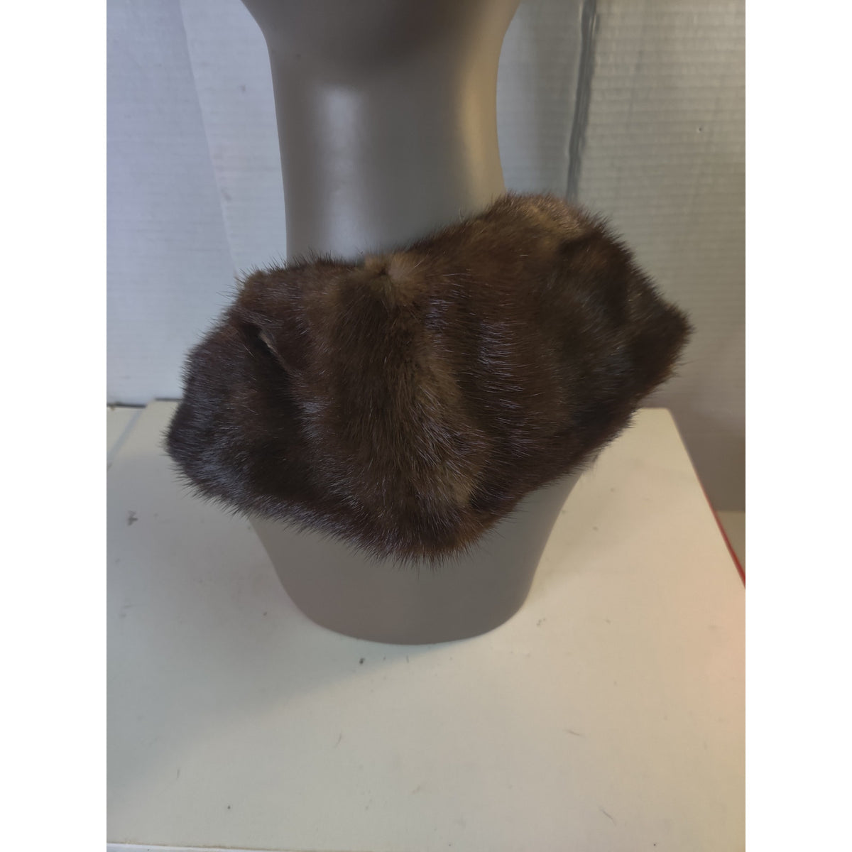 Vintage Brown Real Fur Collar Wrap Stole collar damaged Costume Crafting