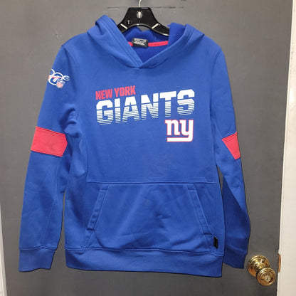 NFL On-Field Apparel NY Giants Pullover Hoodie Kangaroo Pocket Blue Size Large