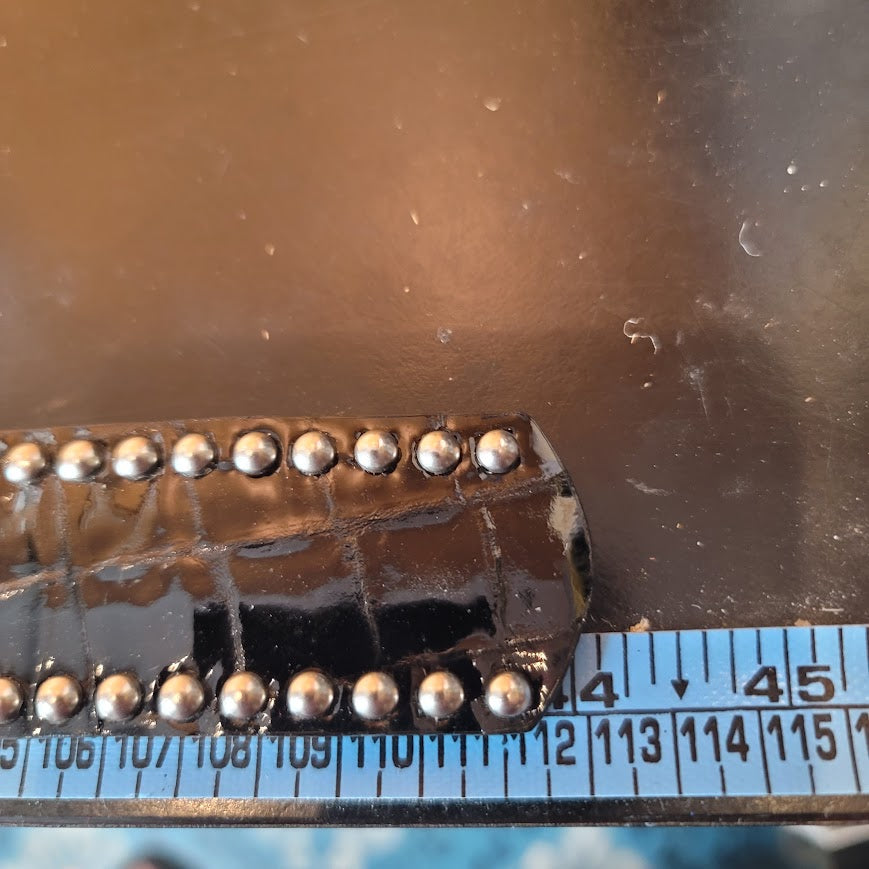 LeatherRock Genuine Leather Black Belt Silver Buckle Large 36 Studded Cross
