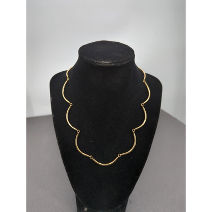 Vintage Fashion Necklace Sarah Coventry Gold-Tone Scalloped Wave Link