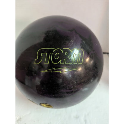 Storm Mix Urethane Bowling Ball 12lbs Purple Black Silver Swirl Spare Ball Drilled