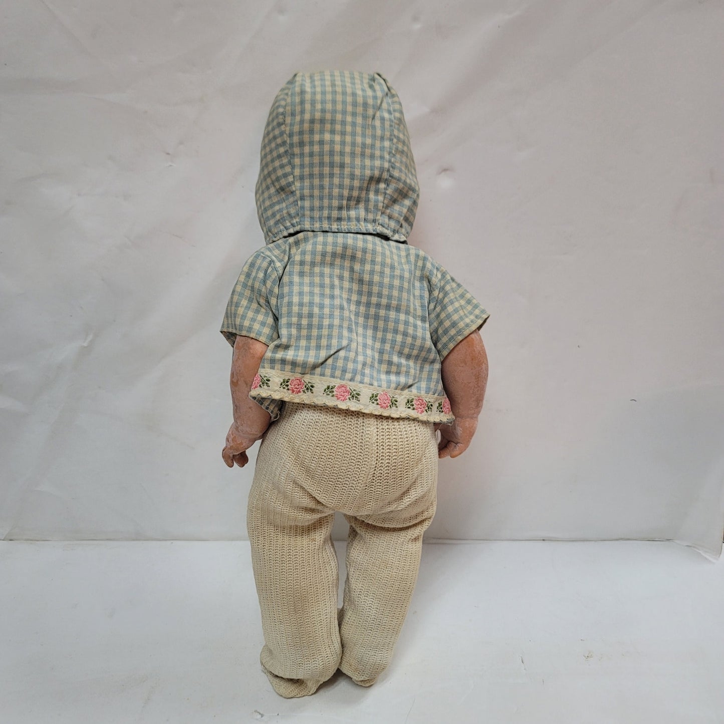 Vintage vinyl hummel doll 3pc clothing set bonnet jumper sweater Moving eyes