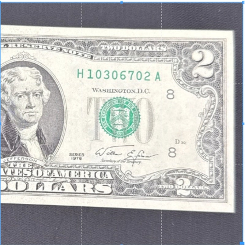 Paper Currency Bank Note USA Paper Money $2 Series 1976 consecutive