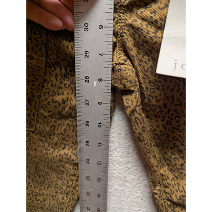 Joie $248 Park Cheetah Print Skinny Cropped Cargo Jeans Size 24