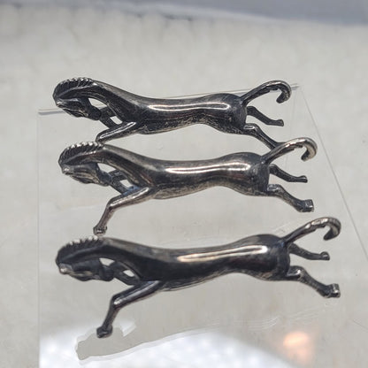 Vintage Galloping Horse Knife Rests Set of 3 Silverplate Figural Art Deco Style