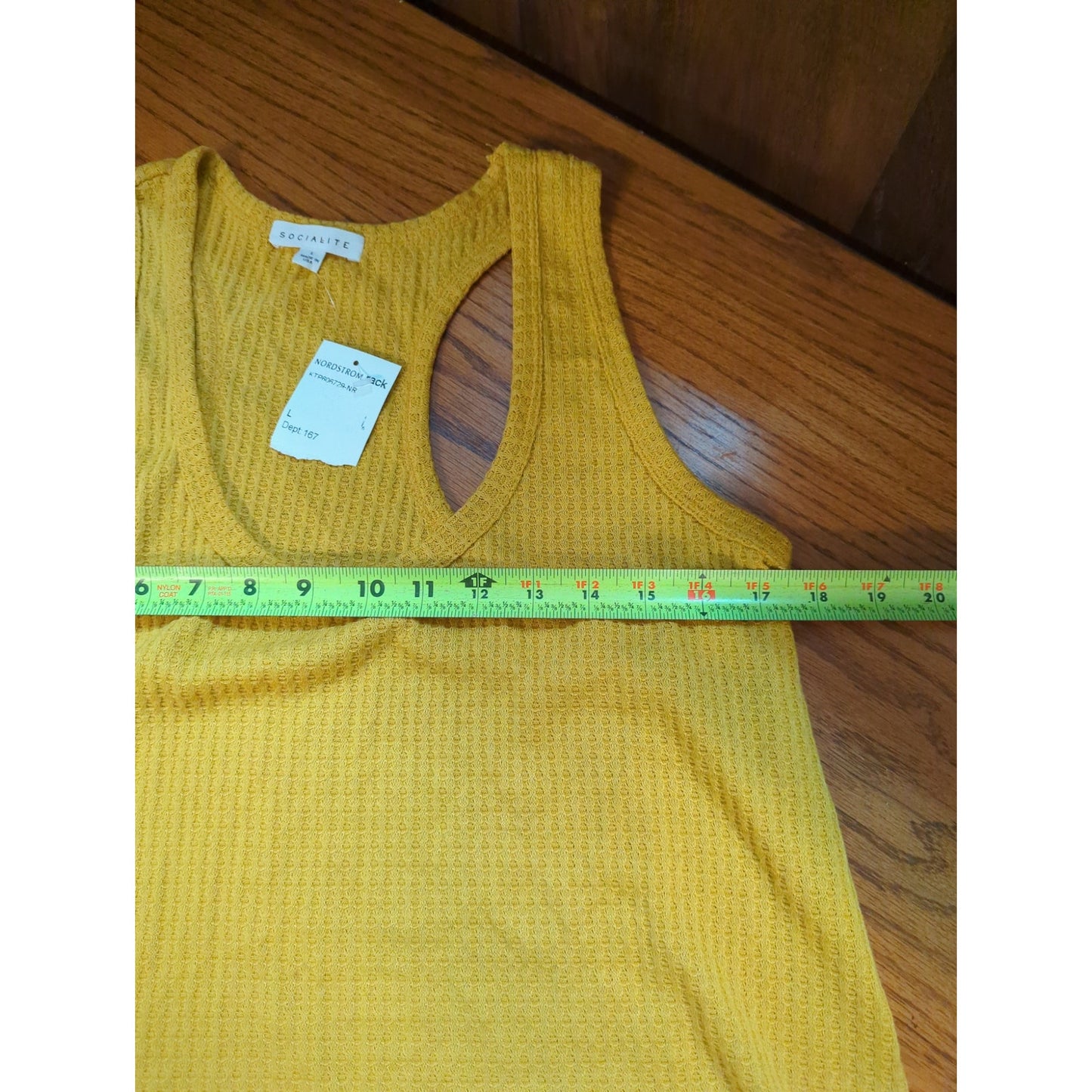 Socialite NWT Mustard Yellow Ribbed Racerback Tank Top Large Boho Festival Vibes