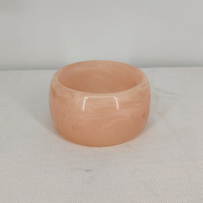 Vintage Pink Marbleized Acrylic Bangle Bracelet 70s 80s Chunky MCM Statement