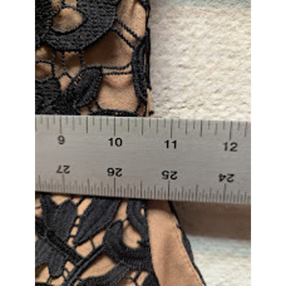 Chelsea28 black lace over nude liner Sleeveless Fit & Flare Cocktail Dress SMALL