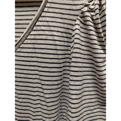 Caslon lightweight Size Large Blue white striped short sleeve scoop neck Shirt