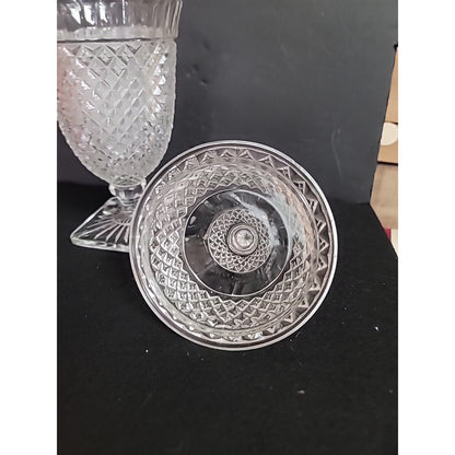 Vintage Anchor Hocking Depression Glass Miss American 11.5 Inch Pedestal Urn