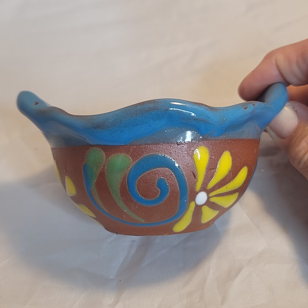 Handpainted Talavera Mexican Pottery Clay Salsa Bowl Cazuelita Salsera Sauce