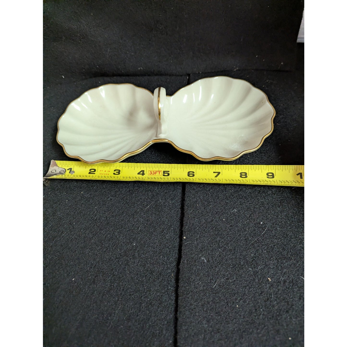 Vintage Lenox Ivory Porcelain Double Shell Divided Dish with Handle