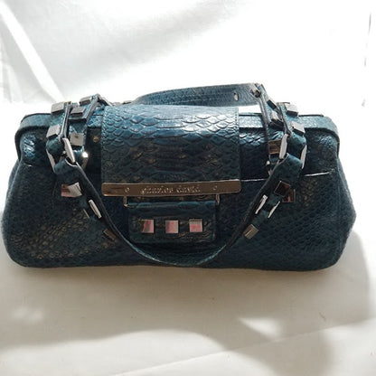 Charles David Vintage y2K Green Faux Aligator Skin Shoulder bag purse