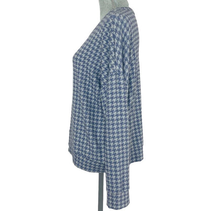 NWT Sundry Houndstooth Check Pullover Soft Sweater Top Size 4 in Sapphire