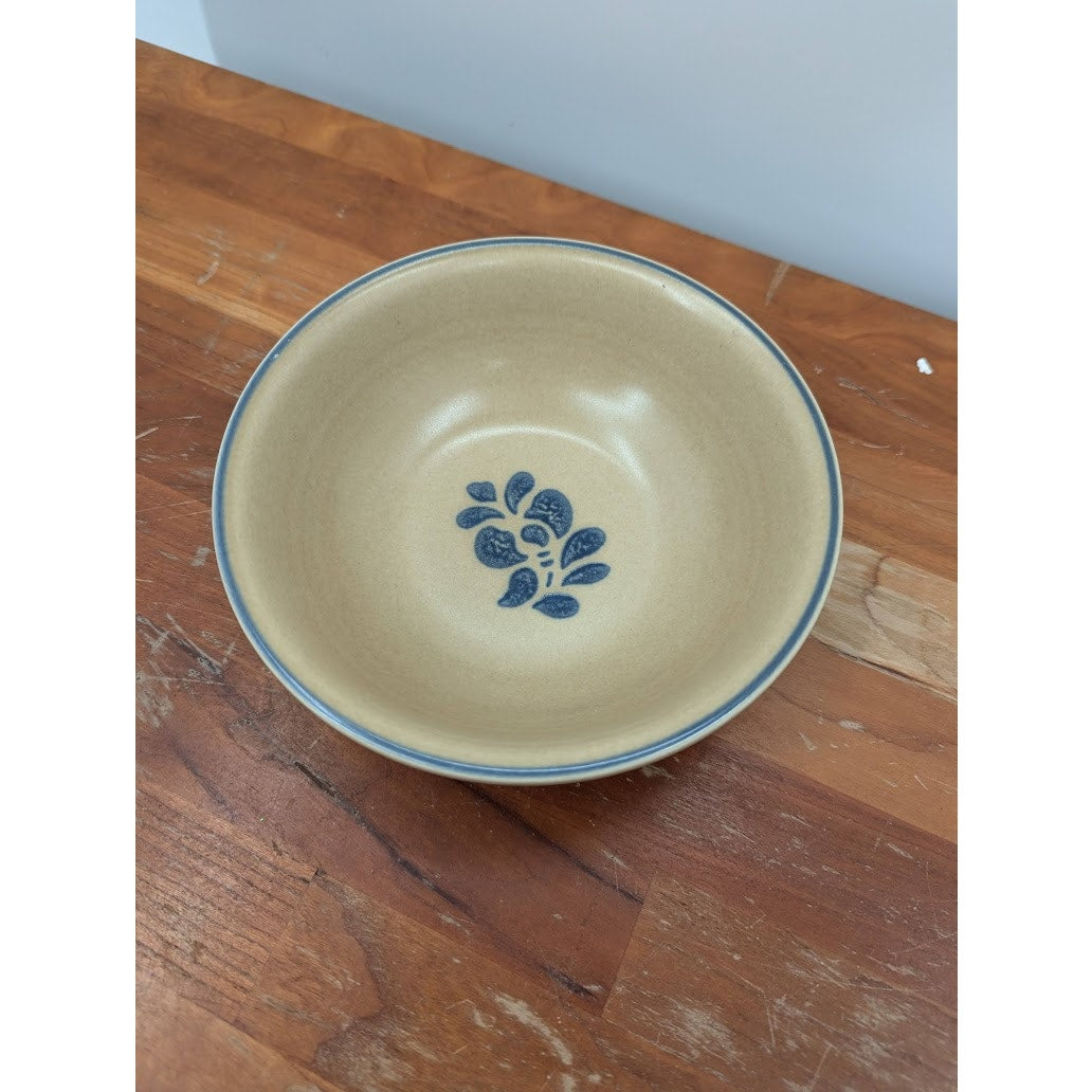 Pfaltzgraff 6" x 2" Cereal Berry Bowl Brown Blue Folk Art Vintage set of 4