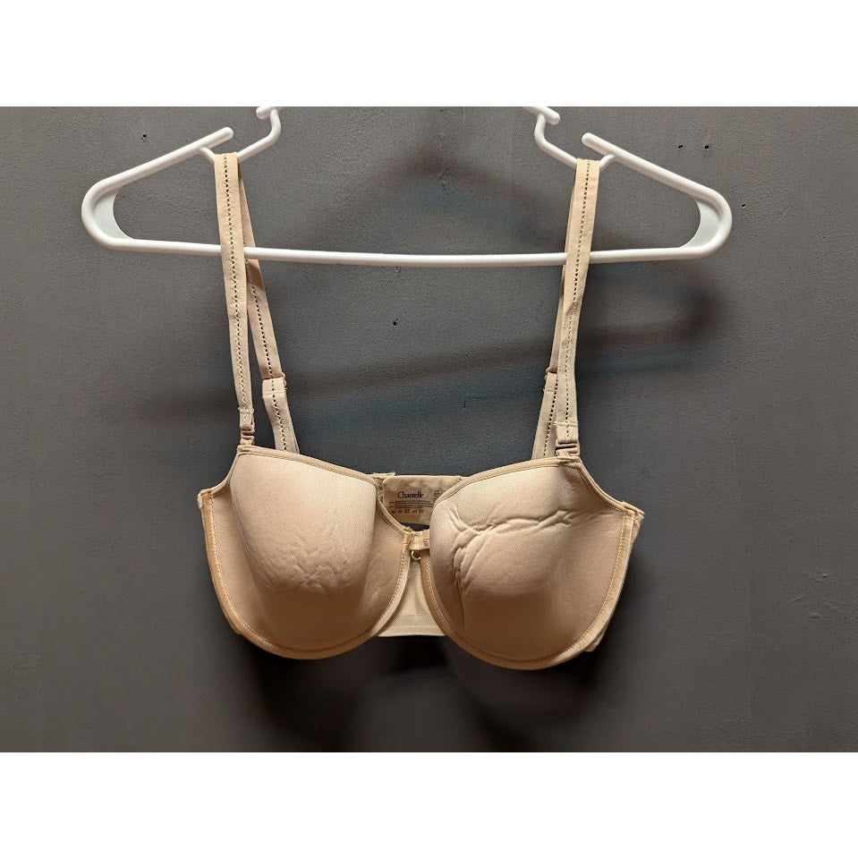 Chantelle Bra Nude 30 DDDD breathable 3hooks Removeable straps strapless NEW 30G