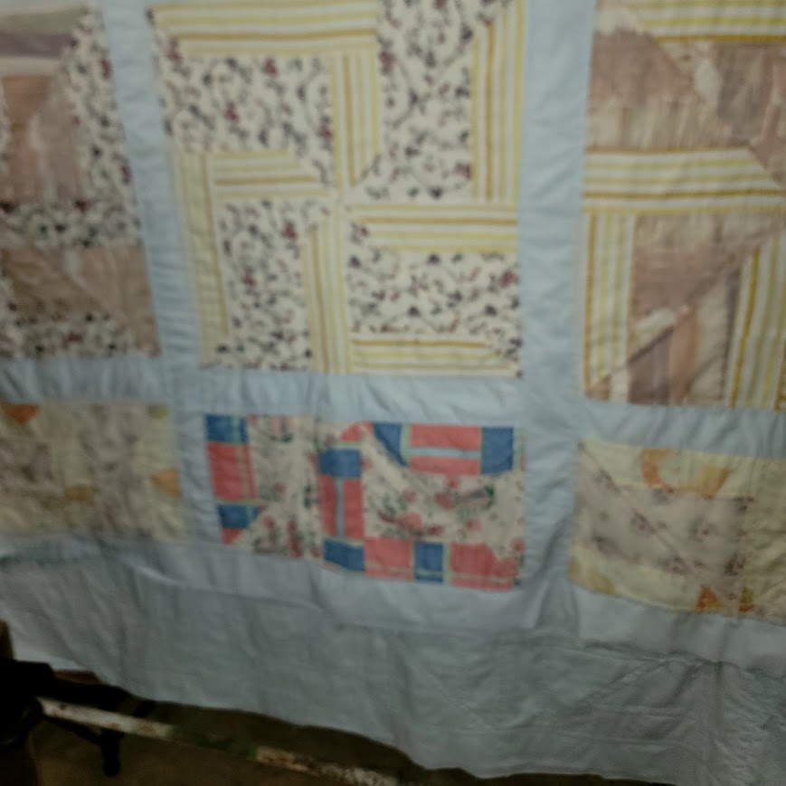 Vintage Handmade Quilt Queen 73" X 96" Bedspread Blanket Farmhouse Cabin