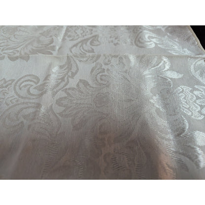 Vintage Fashion Industries White Jacquard Damask Napkins Set of 6 Floral 17"