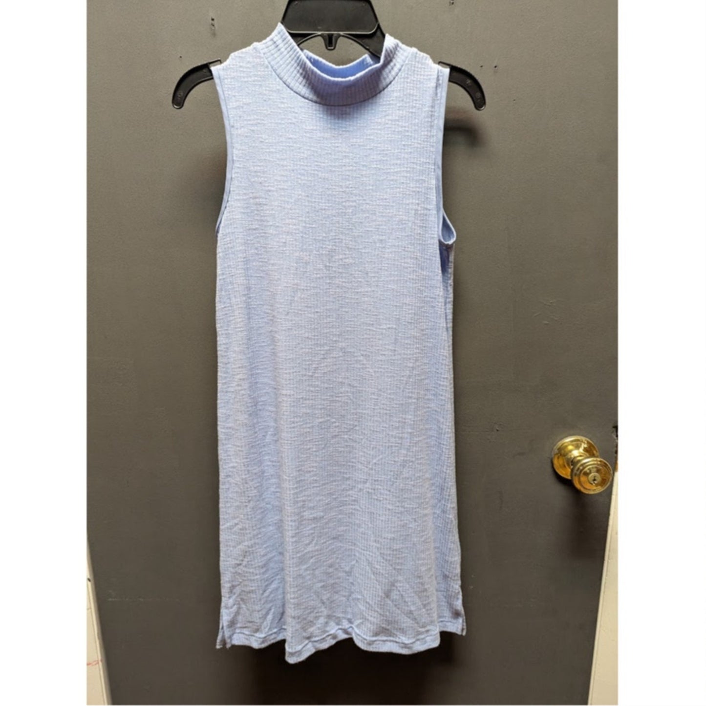 Cotton Emporium Blue Casual Dress Teen Large Sleeveless NEW ribbed mock neck