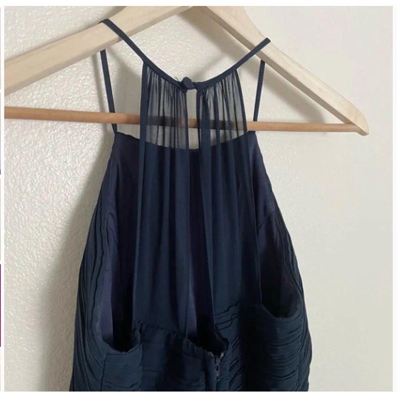 Levkoff NEW Navy Bridesmaids Floor Length Dress Size 8 Formal Maxi Wedding 7001