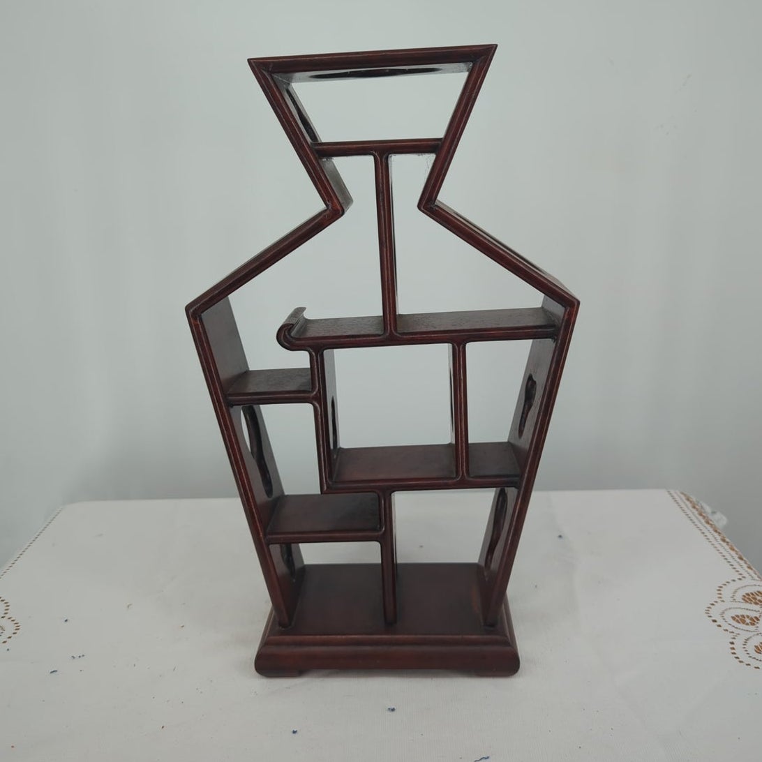 Vintage Asian Rosewood Duobaoge Wall Shelf Curio Display Cabinet