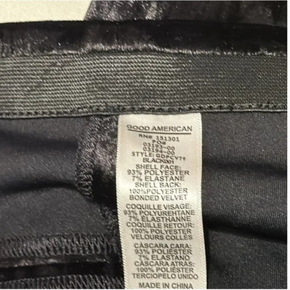 Good american black velvet pants STRAIGHT LEG SIDE ZIP GDPCV79 size 5 / XL
