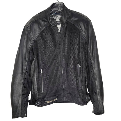 Joe Rocket SMALL black Protective leather motojacket coat Motorcycle safety road