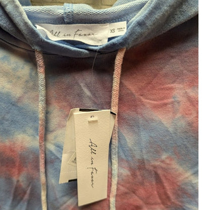 All in Favor Hoodie Tie Dye red white blue kangaroo pocket size XS NEW