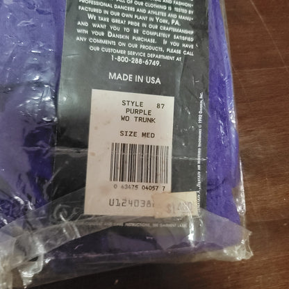 Vintage Danskin Trunks Style 81 Dance Gym Size Medium LOT OF 3 yellow purple 80s