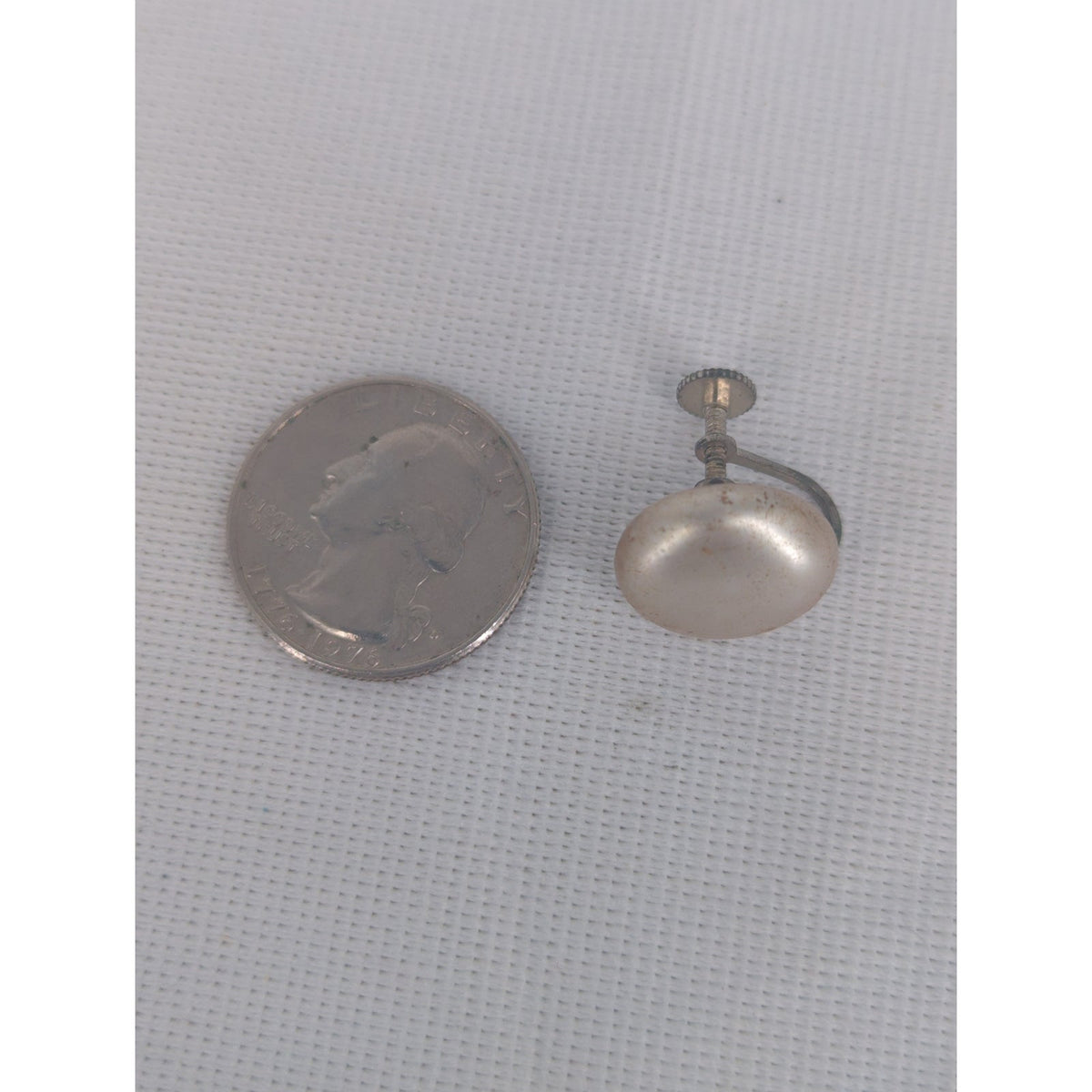 Vintage Mid-Century Silver-Tone Dome Screw Back Earrings Round Minimalist