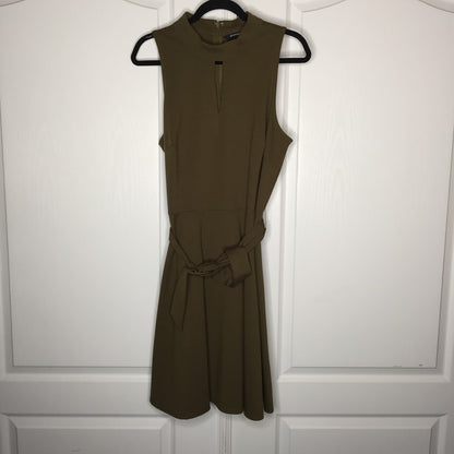 Sharagano NEW Army Green Sleeveless Belted Dress Size 16 Sleeveless Belt Casual