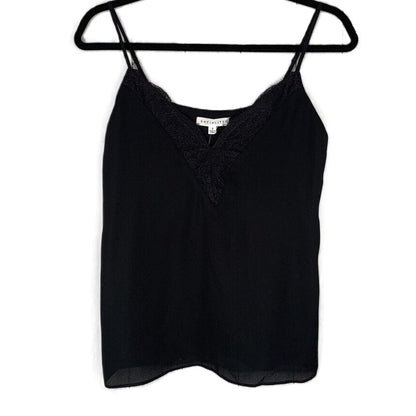 Socialite Lace Trim V-Neck Lined Camisole Size XL/Extra Large in Black NWT