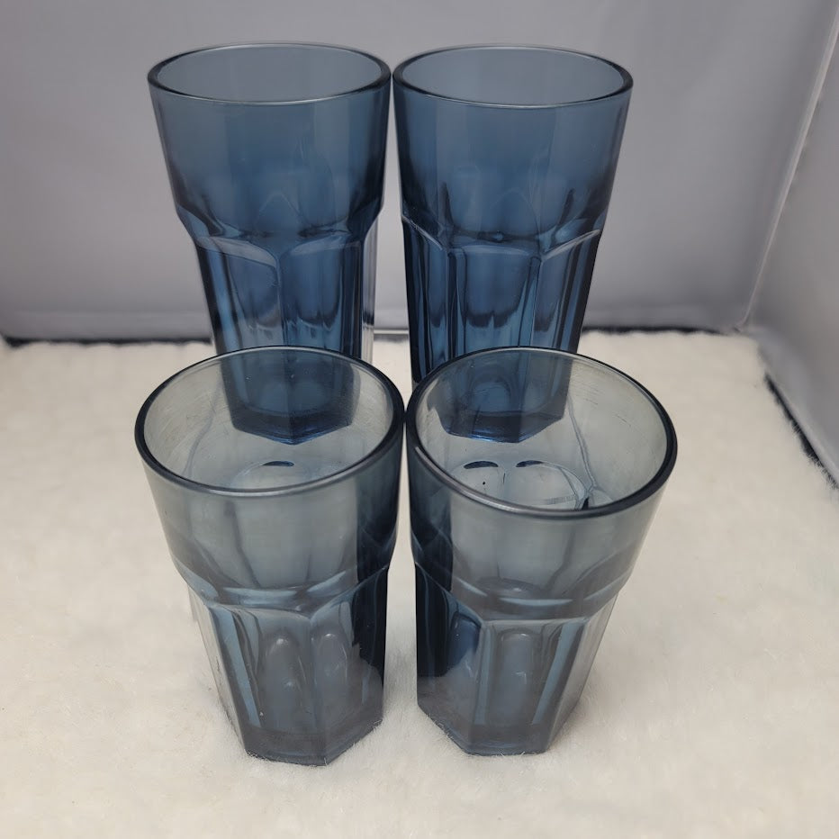 Set of 4 Libbey Juice Glasses Blue 4.6" tall  Gibraltar Dusky Blue