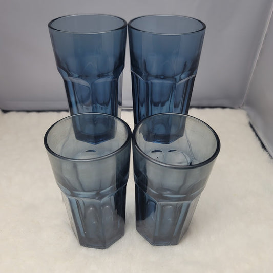 Set of 4 Libbey Juice Glasses Blue 4.6" tall  Gibraltar Dusky Blue