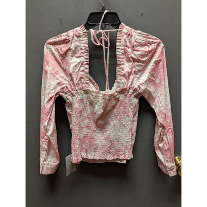 Wayf floral size medium blouse Justina Smocked Bustier Top NEW casual summer