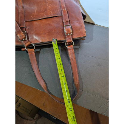 Vintage Fossil Estate Leather Duffle Satchel 75082 Brown Heritage Boho well worn