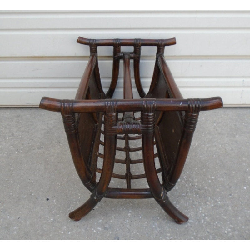 Bamboo Reed Magazine Rack Newspaper Caddy West Indies Tropical Rattan Islands