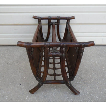 Bamboo Reed Magazine Rack Newspaper Caddy West Indies Tropical Rattan Islands