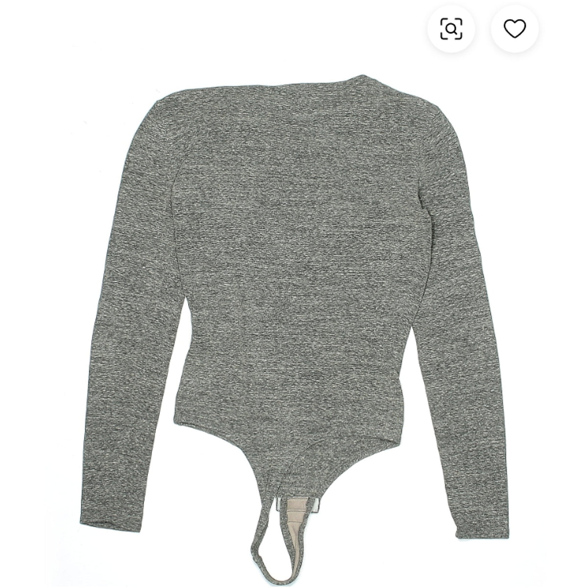 Madewell Turtleneck Bodysuit Long Sleeve Gray 3 Snaps Thong NEW large