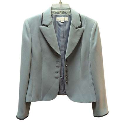 Tahari ASL Size 4P  Pastel Blue Cropped Blazer Vintage Coquette Academic Style