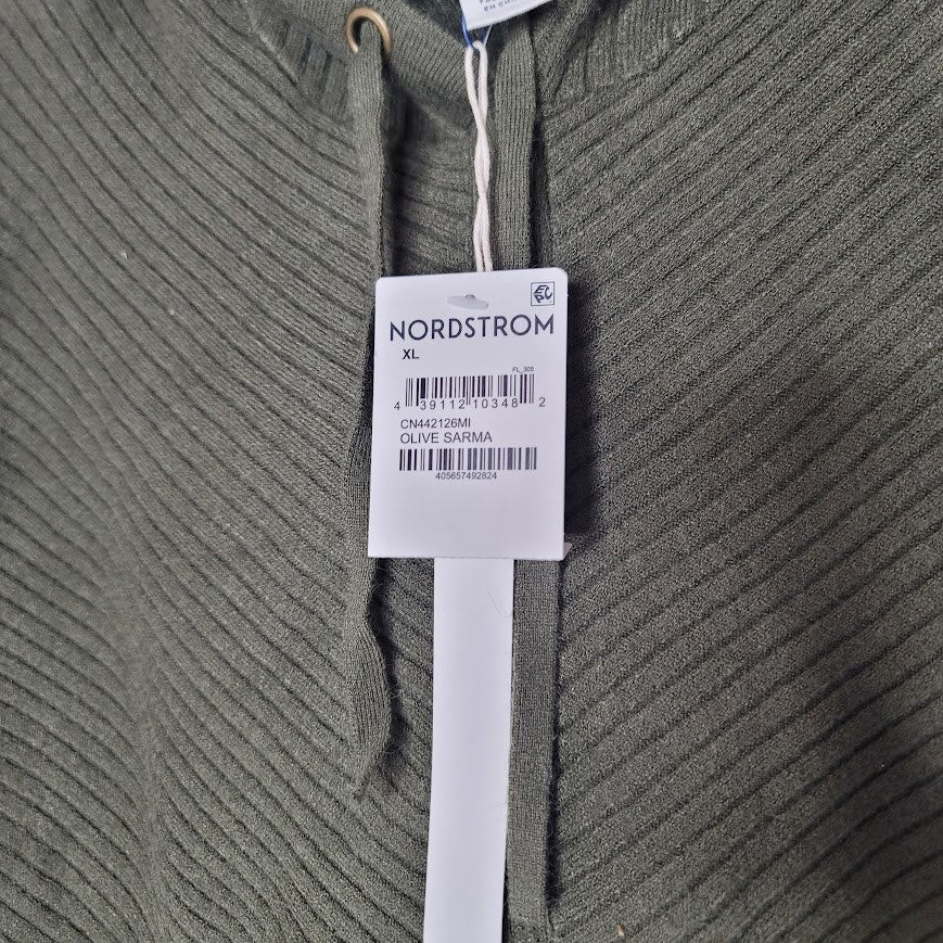 NEW Caslon Size XL Olive Sarma Green Hoodie Pullover Ribbed drawstring