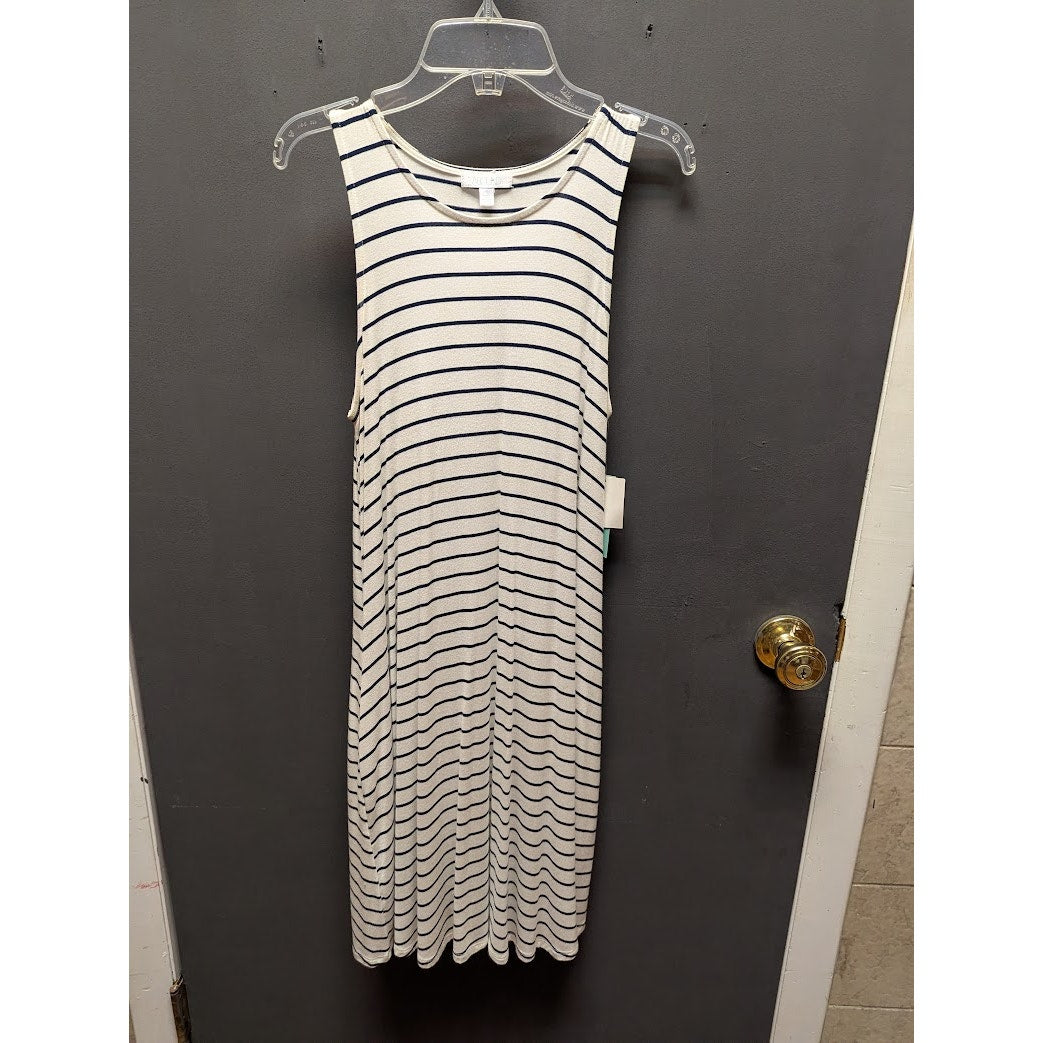 Abound Size XS Navy White Stripe Dress Sleeveless Casual NEW summer spring