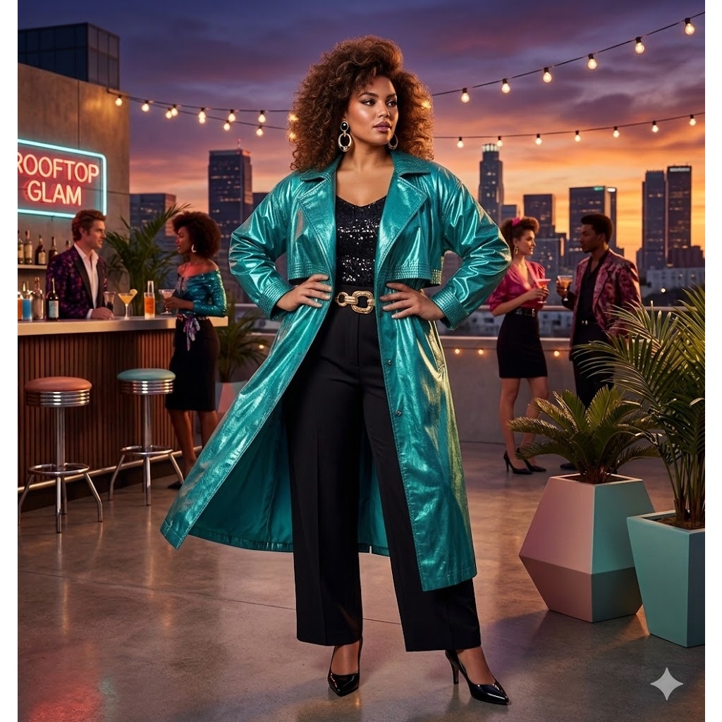 Vintage Worthington Essentials 16W Raincoat Trench Coat Jacket Teal Lined